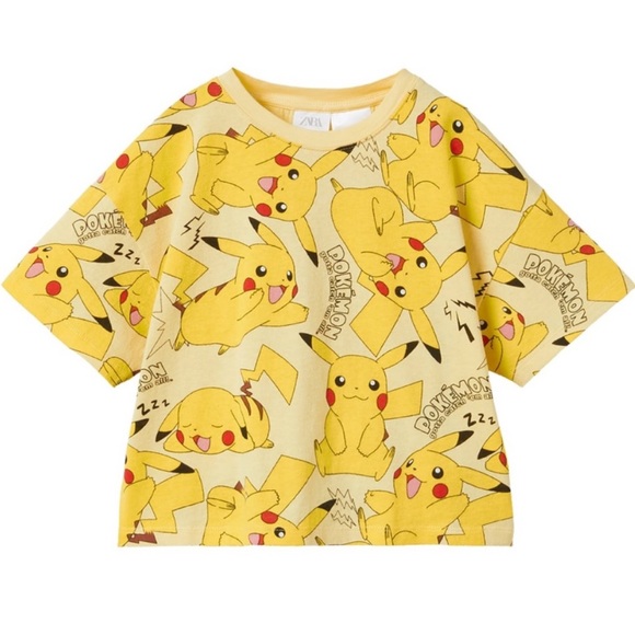 ZARA PIKACHU POKÉMON TM © NINTENDO T-SHIRT. Cropped cut t-shirt Zara girls. - Picture 1 of 4